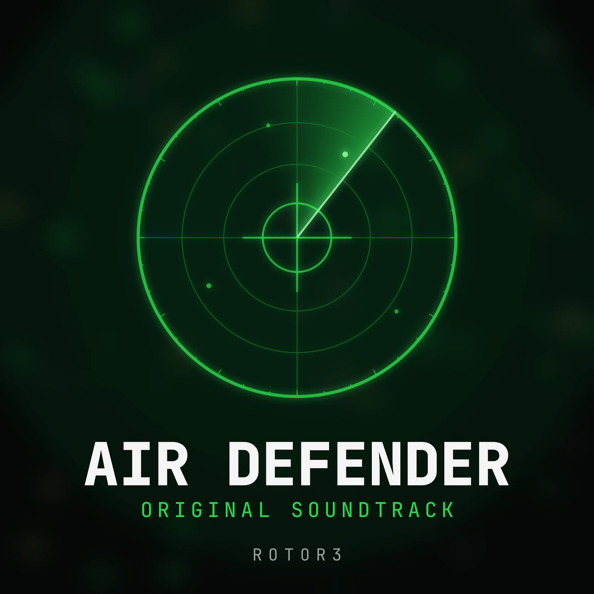 Air Defender Original Soundtrack cover – green radar scope on black